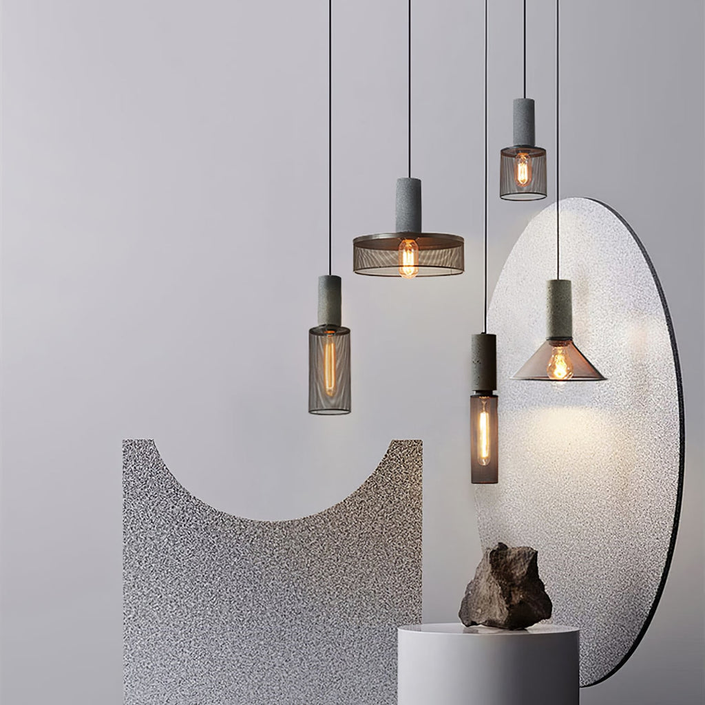 Industrial Concrete Pendant Light With Warm LED Glow — Ashbury Home & Living