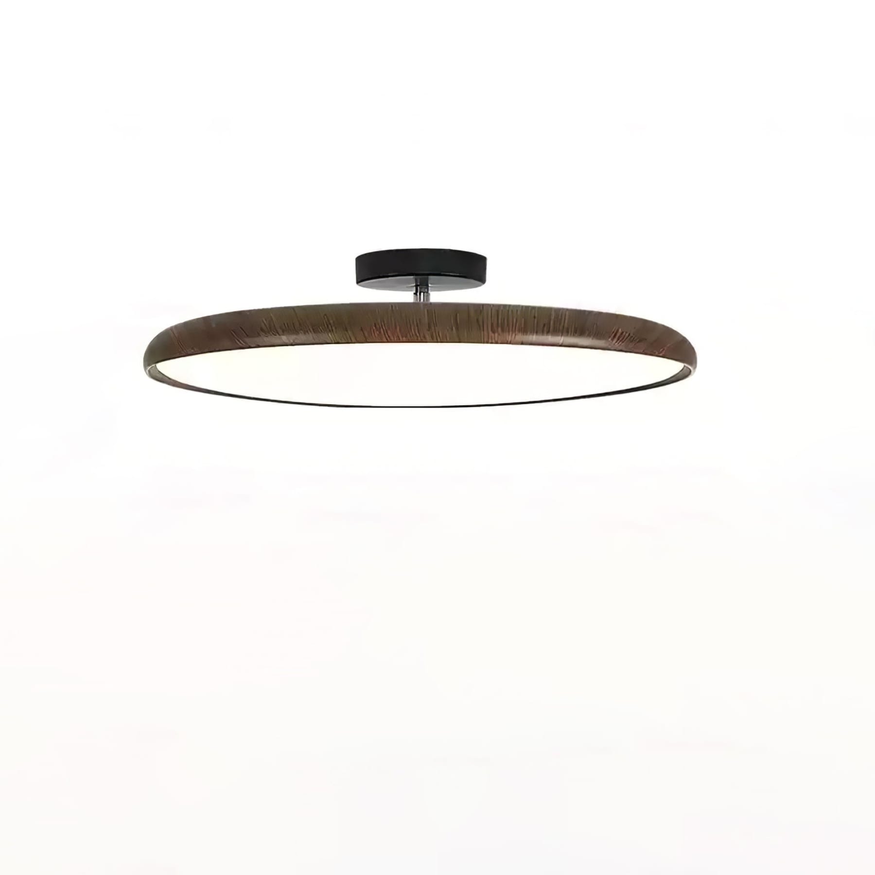 Scandinavian Wood-Effect Flush Mount Ceiling Light With Tri-Colour Glow — Ashbury Home & Living