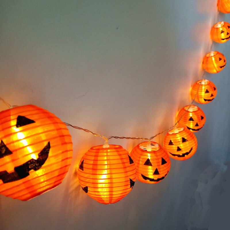 Halloween Pumpkin Lantern String Lights Outdoor Waterproof LED Fairy Lights Jack O Lantern Garland for Garden | Porch and Party Decoration