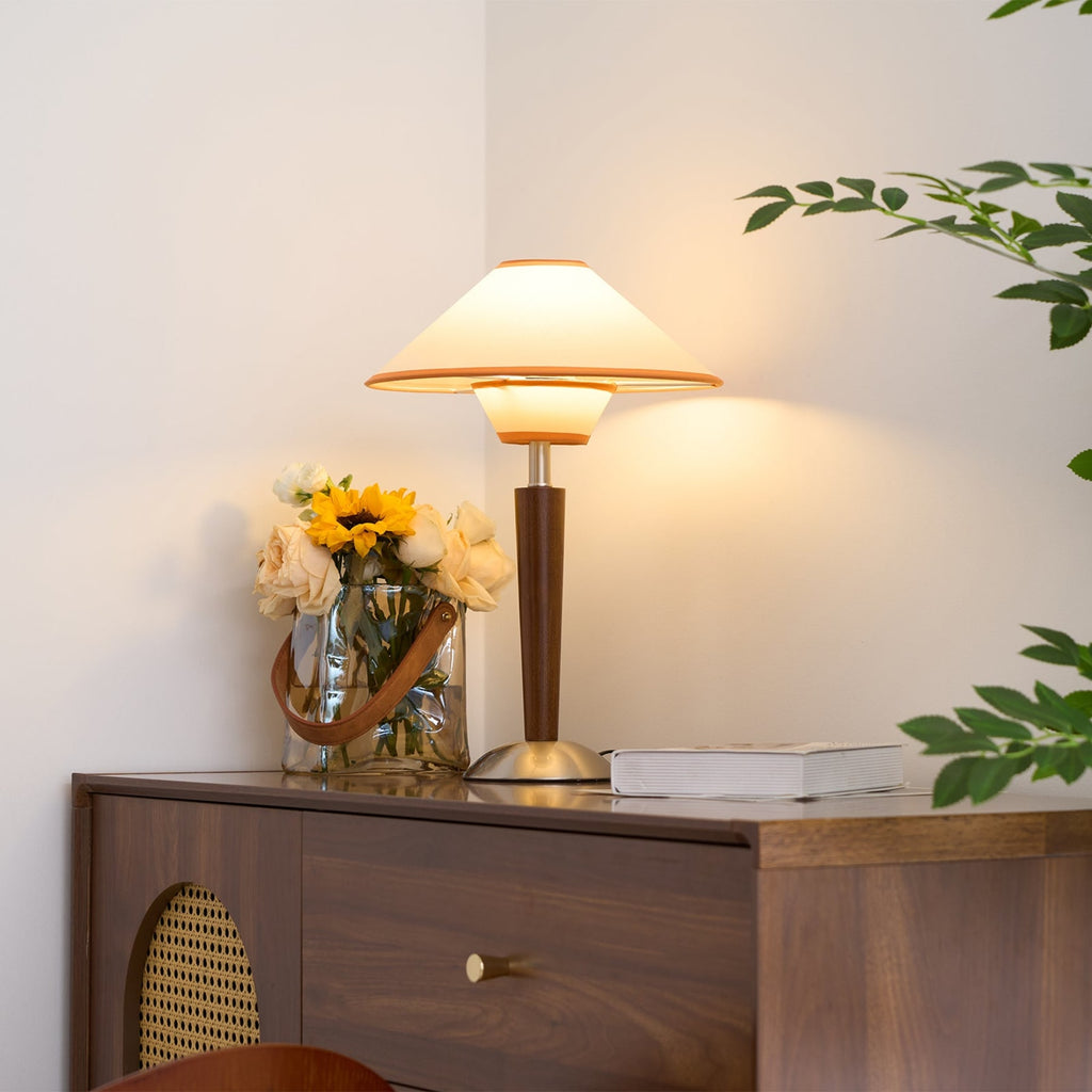 Modern Wood Table Lamp With Fabric Shade for Living Room — Ashbury Home & Living