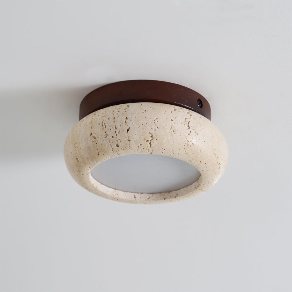 Minimalist Travertine Flush Mount Ceiling Light — Ashbury Home & Living