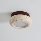 Minimalist Travertine Flush Mount Ceiling Light — Ashbury Home & Living