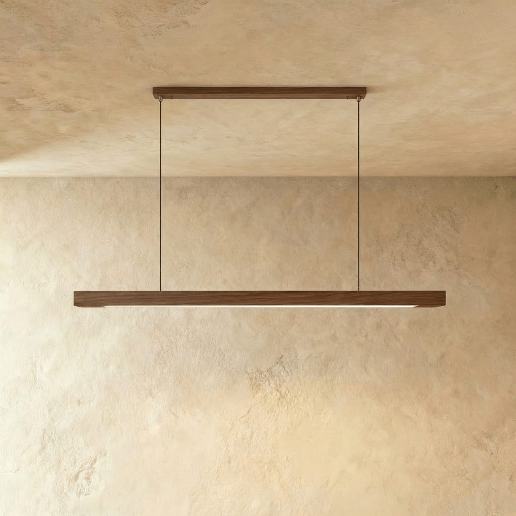 Minimalist Wood Pendant Light With Warm Daylight Glow For Dining Room — Ashbury Home & Living