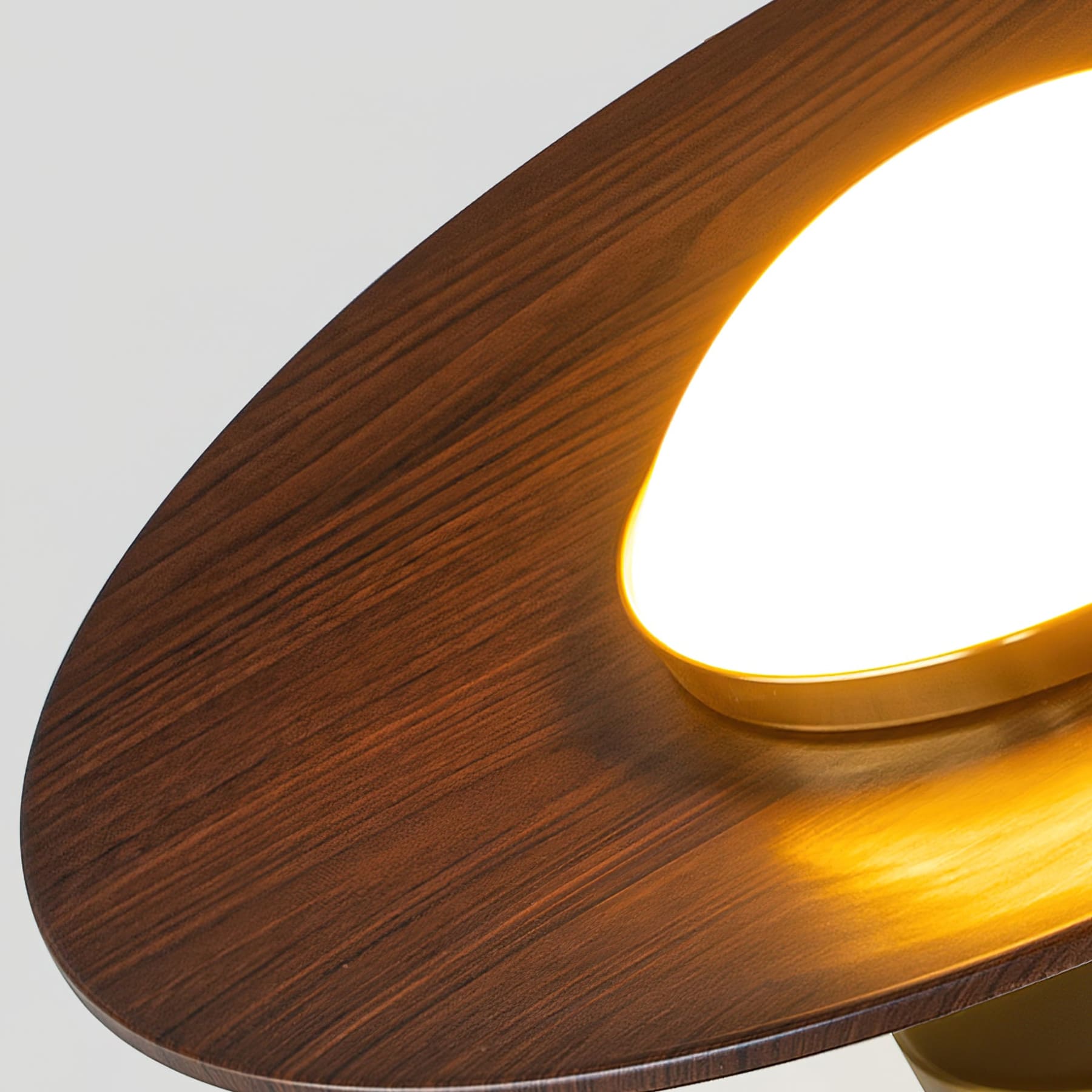 Modern Wood-Effect Round Flush Mount Ceiling Light With Integrated LED — Ashbury Home & Living