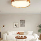 Scandinavian Wood Flush Mount Ceiling Light With Slim Low-Profile Design — Ashbury Home & Living