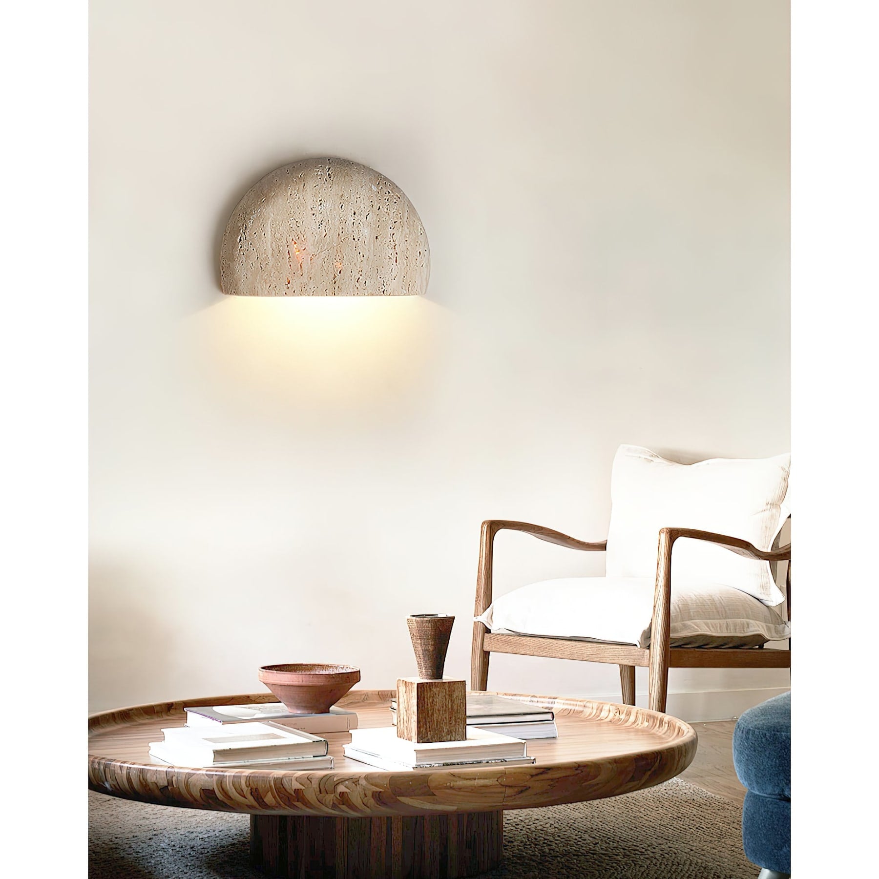 Modern Travertine Stone Wall Light for Living Room — Ashbury Home & Living