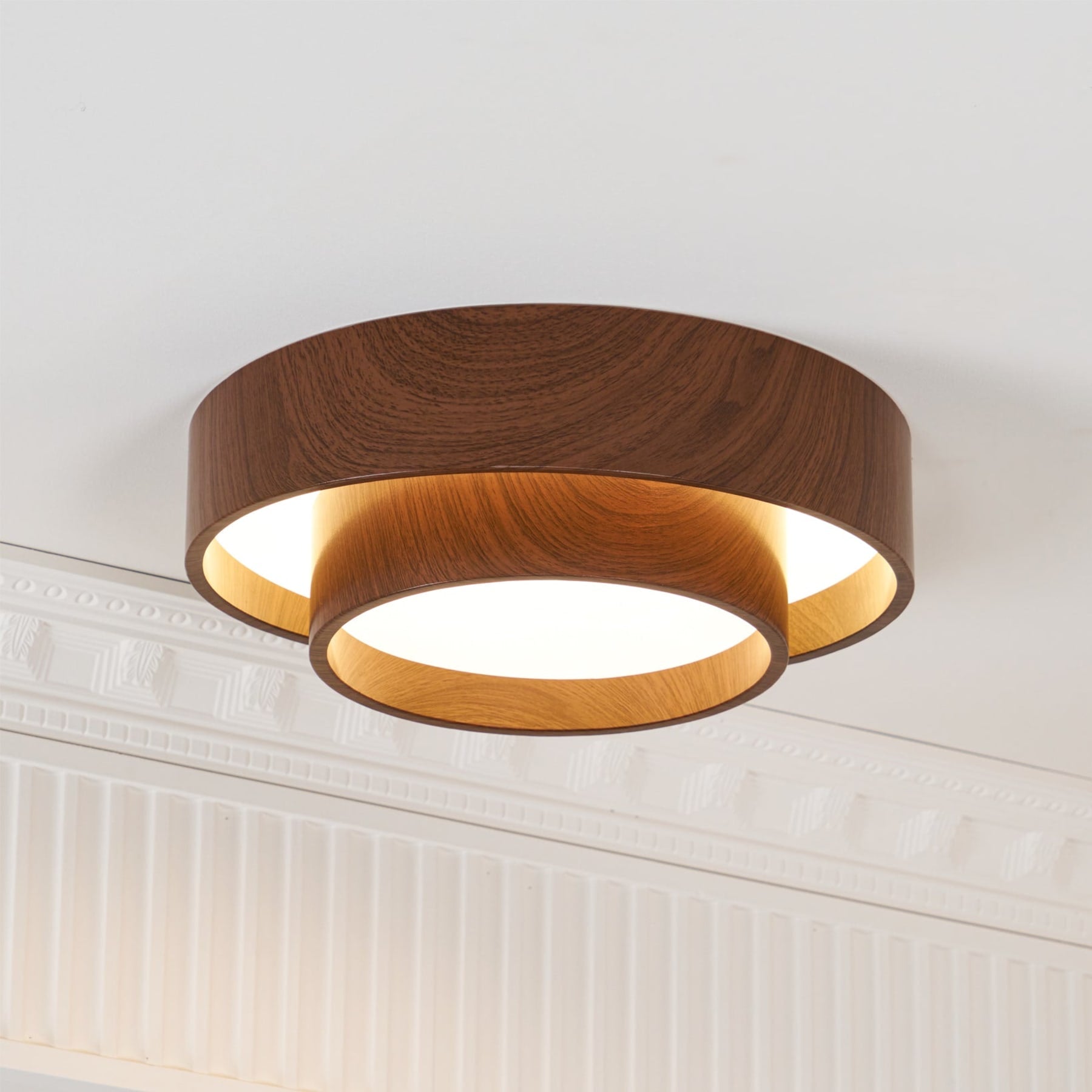 Scandinavian Wood Flush Mount Ceiling Light for Living Room — Ashbury Home & Living