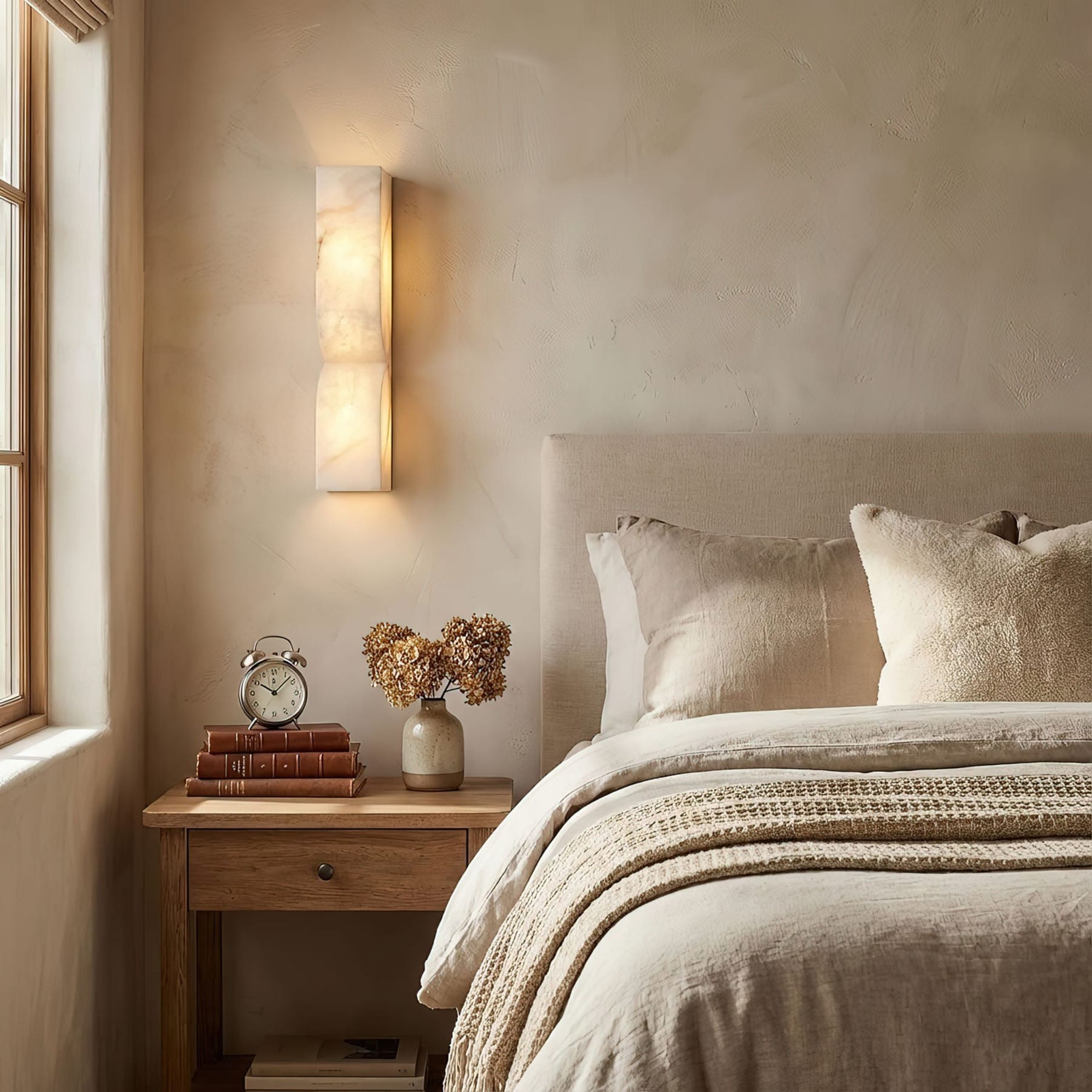 Modern Marble Wall Light With Warm LED Glow for Living Room — Ashbury Home & Living