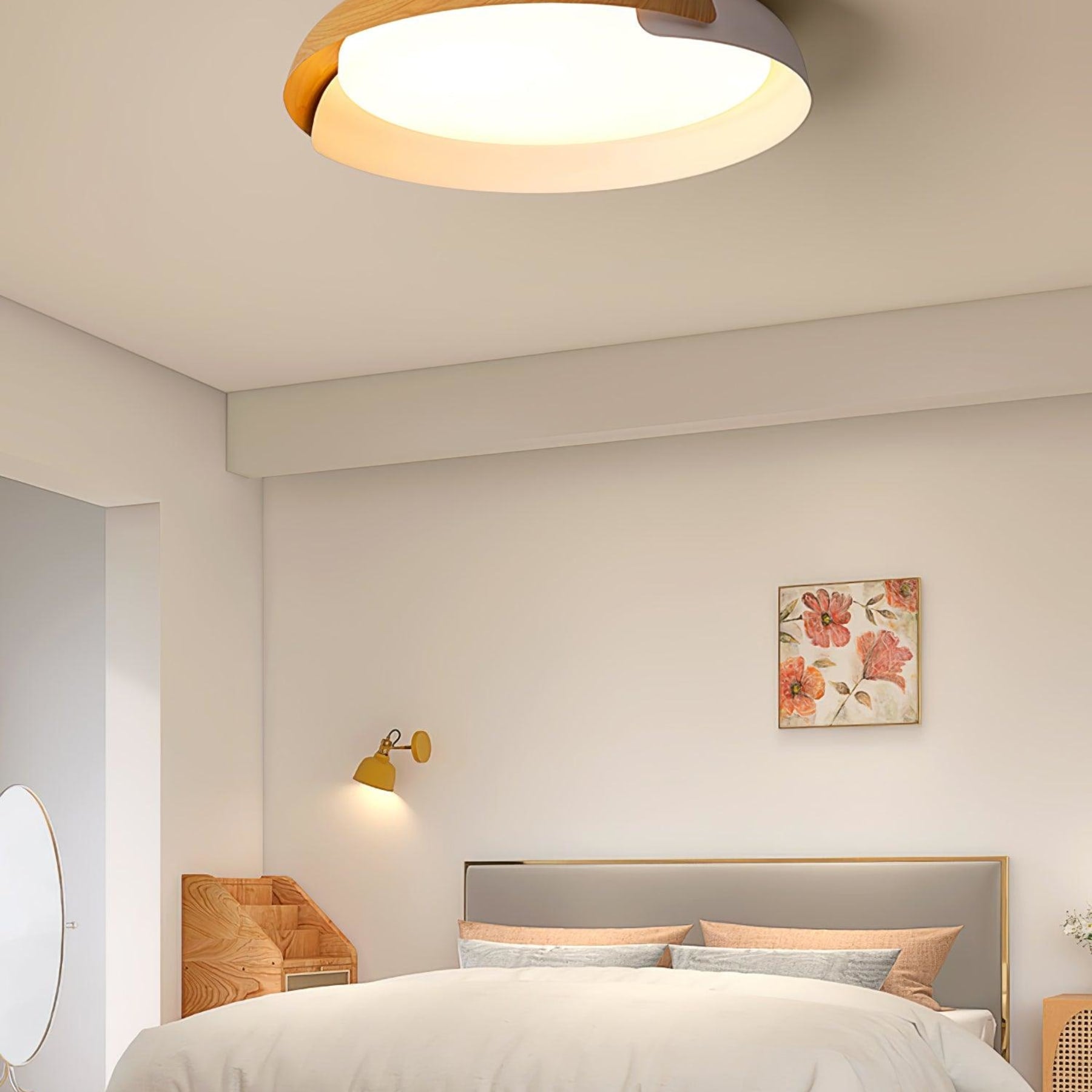 Modern Wood Flush Mount Ceiling Light for Living Room — Ashbury Home & Living