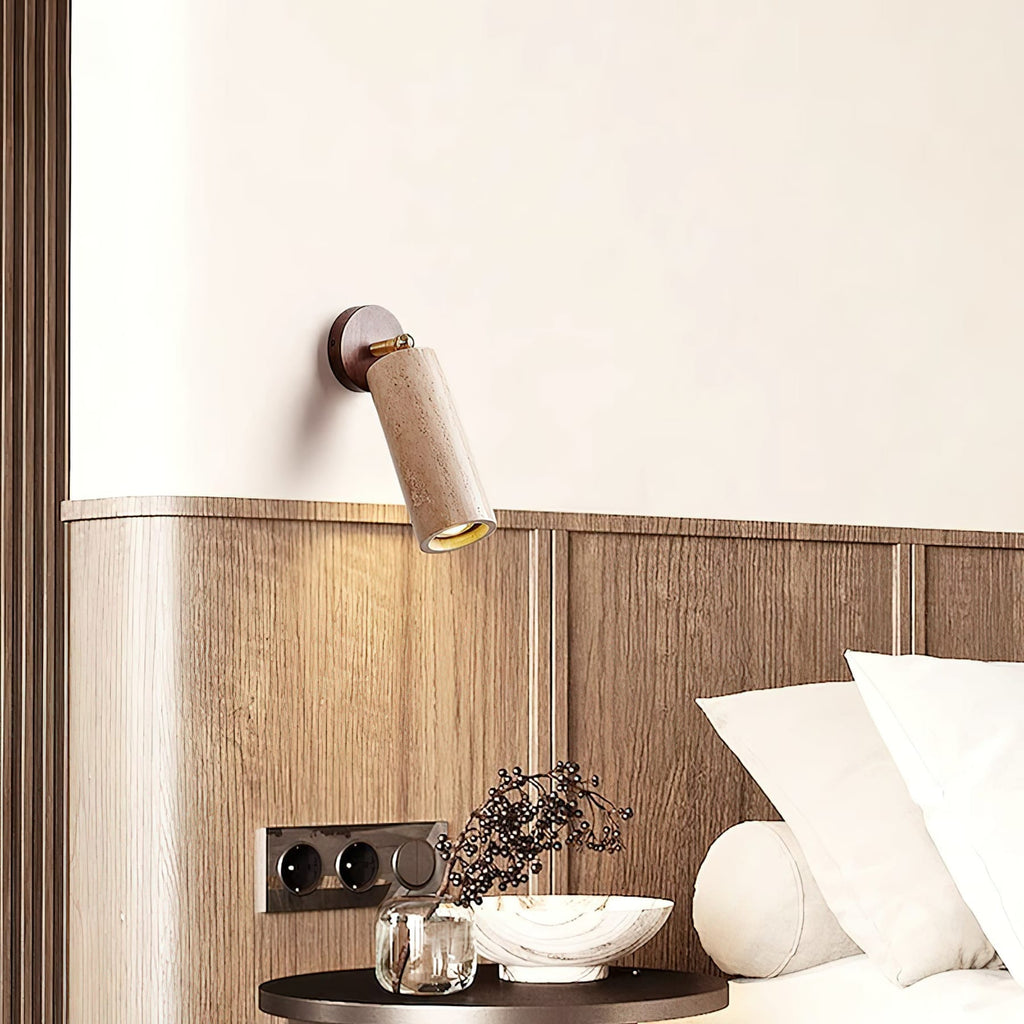 Modern Travertine Wall Light With Warm LED Glow — Ashbury Home & Living