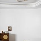 Modern Travertine Flush Mount Ceiling Light With Slim Profile — Ashbury Home & Living