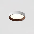 Scandinavian Wood Flush Mount Ceiling Light for Living Room in Black Walnut & White — Ashbury Home & Living