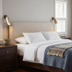 Modern Travertine Wall Light With Warm LED Glow — Ashbury Home & Living