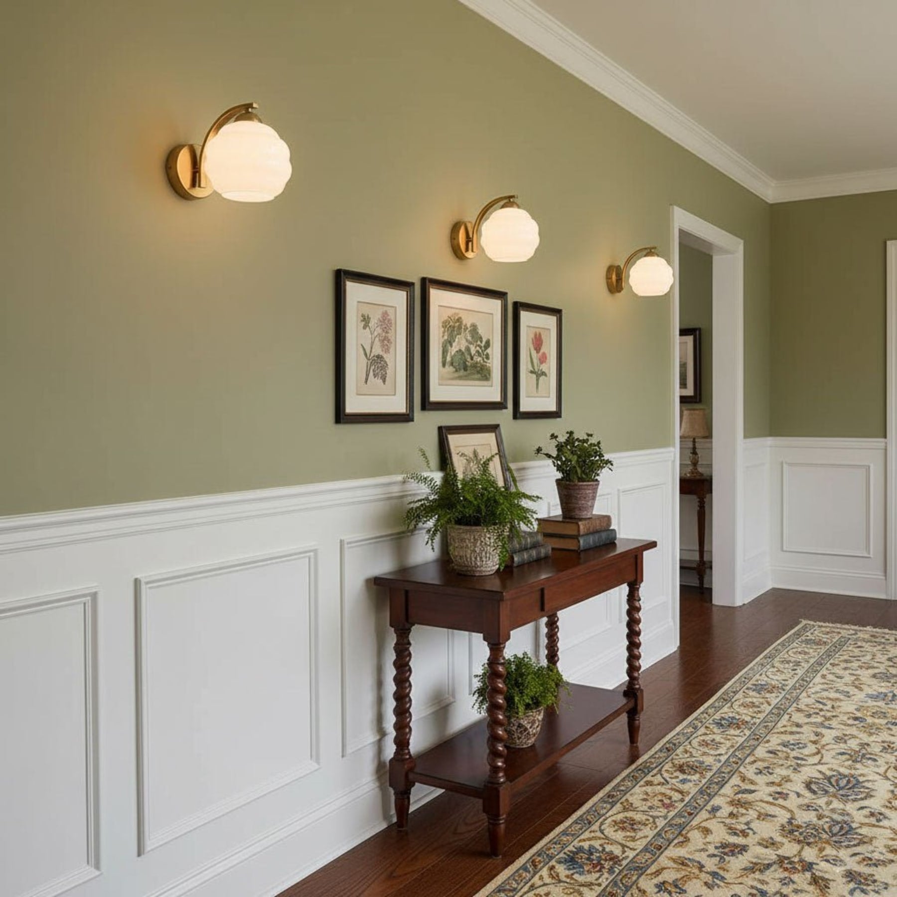 Contemporary Wrought Iron and Glass Wall Light With Warm LED Glow — Ashbury Home & Living