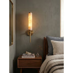 Modern Metal and Faux Alabaster Wall Light for Living Room — Ashbury Home & Living