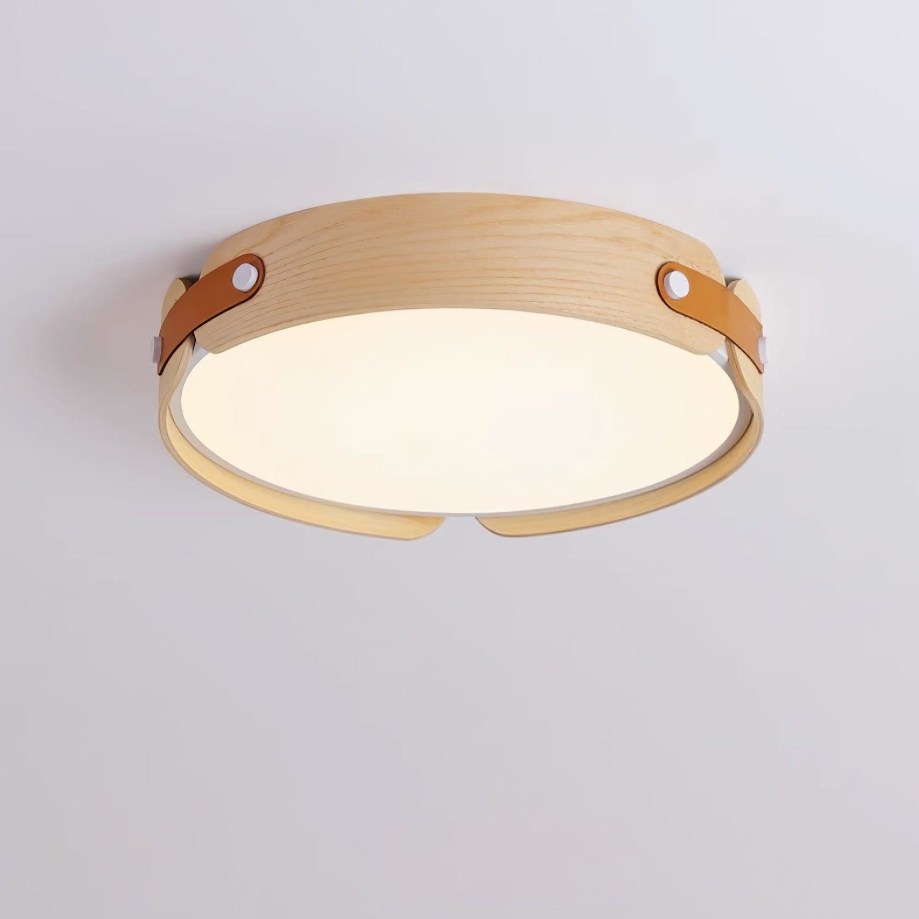 Scandinavian Wood Flush Mount Ceiling Light With Slim Low-Profile Design — Ashbury Home & Living