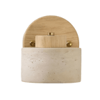 Modern Travertine and Wood Wall Light for Living Room and Bedroom in Log Wood — Ashbury Home & Living