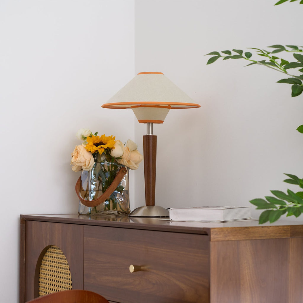 Modern Wood Table Lamp With Fabric Shade for Living Room — Ashbury Home & Living