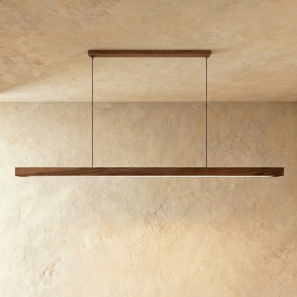 Minimalist Wood Pendant Light With Warm Daylight Glow For Dining Room — Ashbury Home & Living