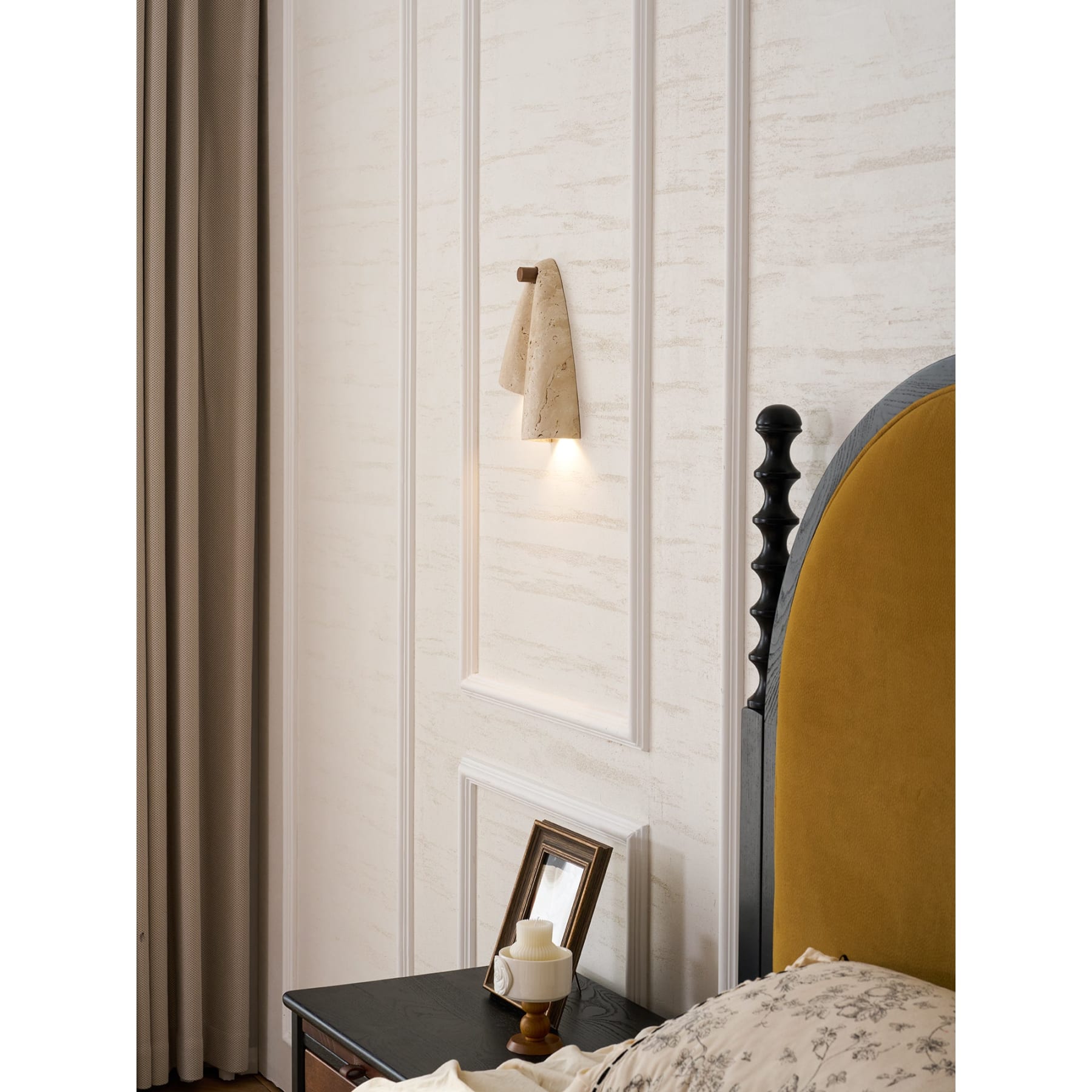Modern Travertine Wall Light With Warm LED Glow — Ashbury Home & Living