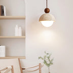 Contemporary Travertine Stone Pendant Light With Dimmable Glow — Ashbury Home & Living
