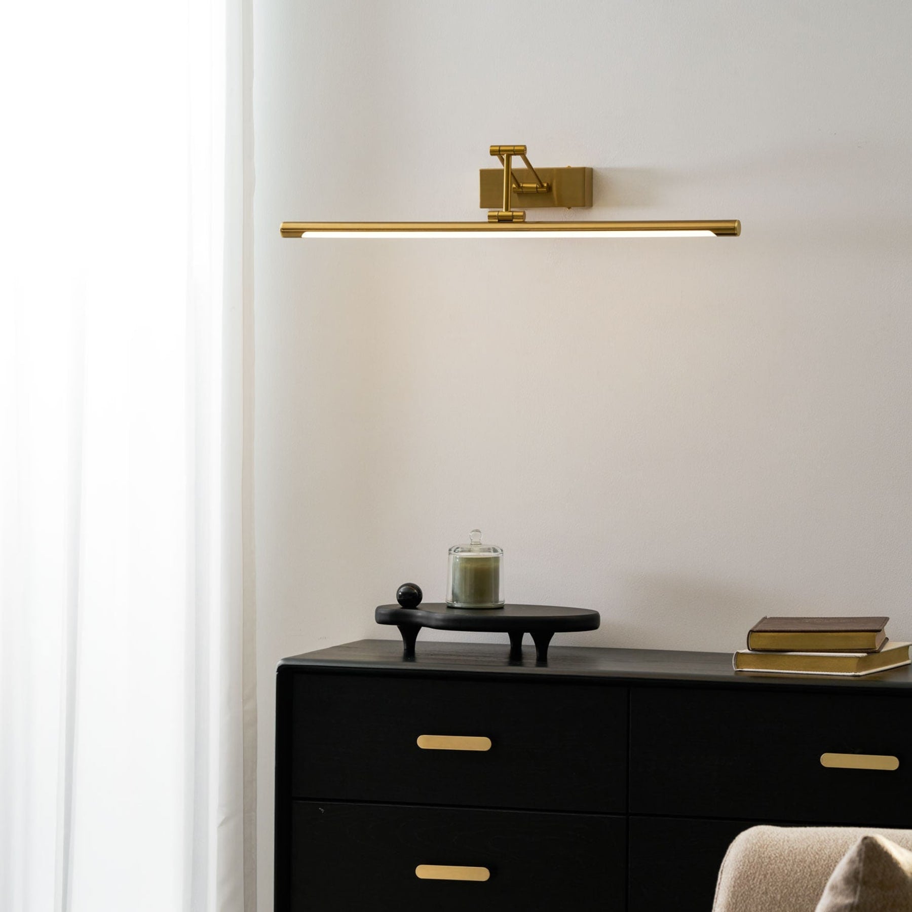 Contemporary Wrought Iron Wall Light With USB Power for Living Room — Ashbury Home & Living