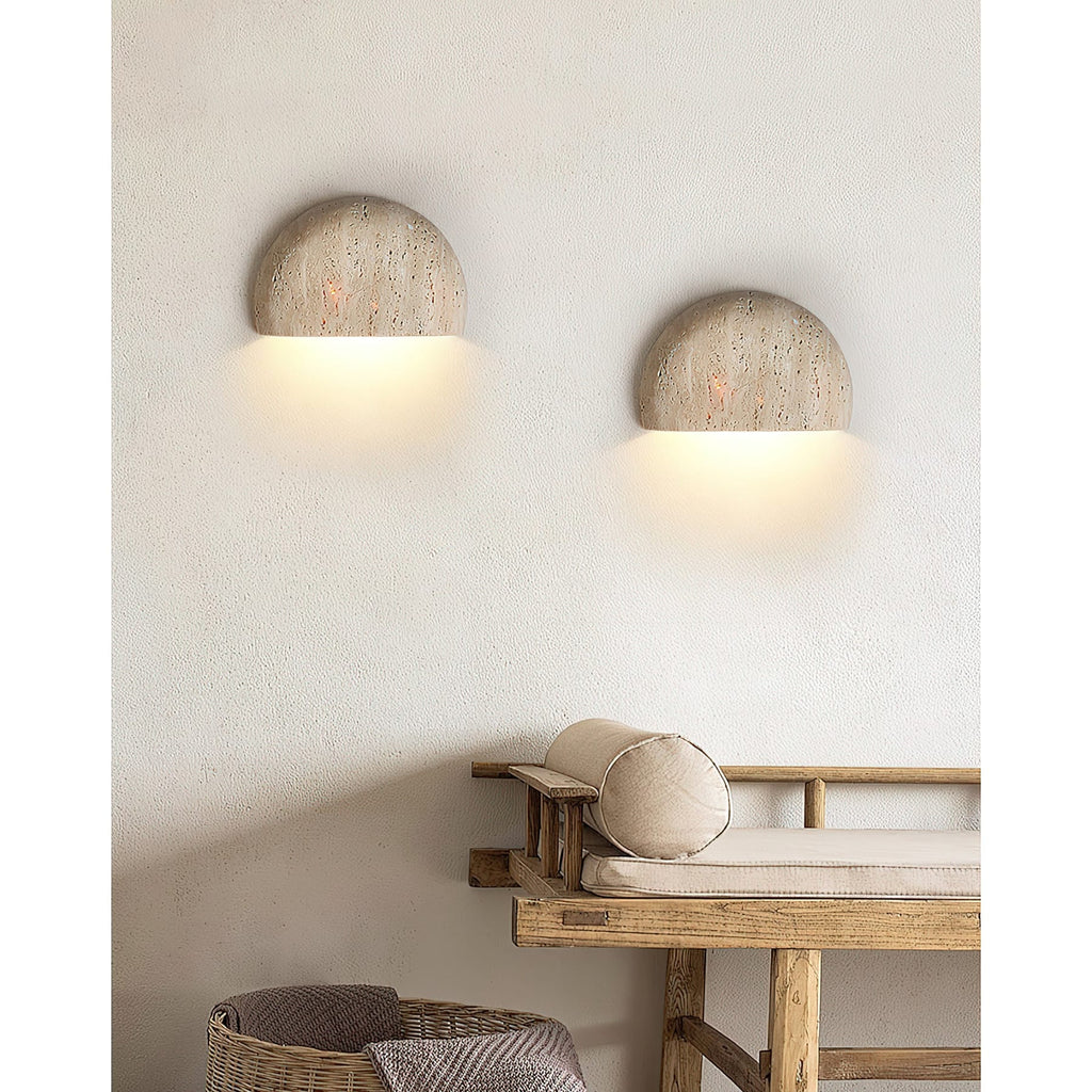 Modern Travertine Stone Wall Light for Living Room — Ashbury Home & Living