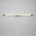Slim LED Tube Wall Light Minimalist Aluminium Vanity Bar Mirror Lamp with Brass Tone End Caps for Bathroom | Bedroom and Living Room