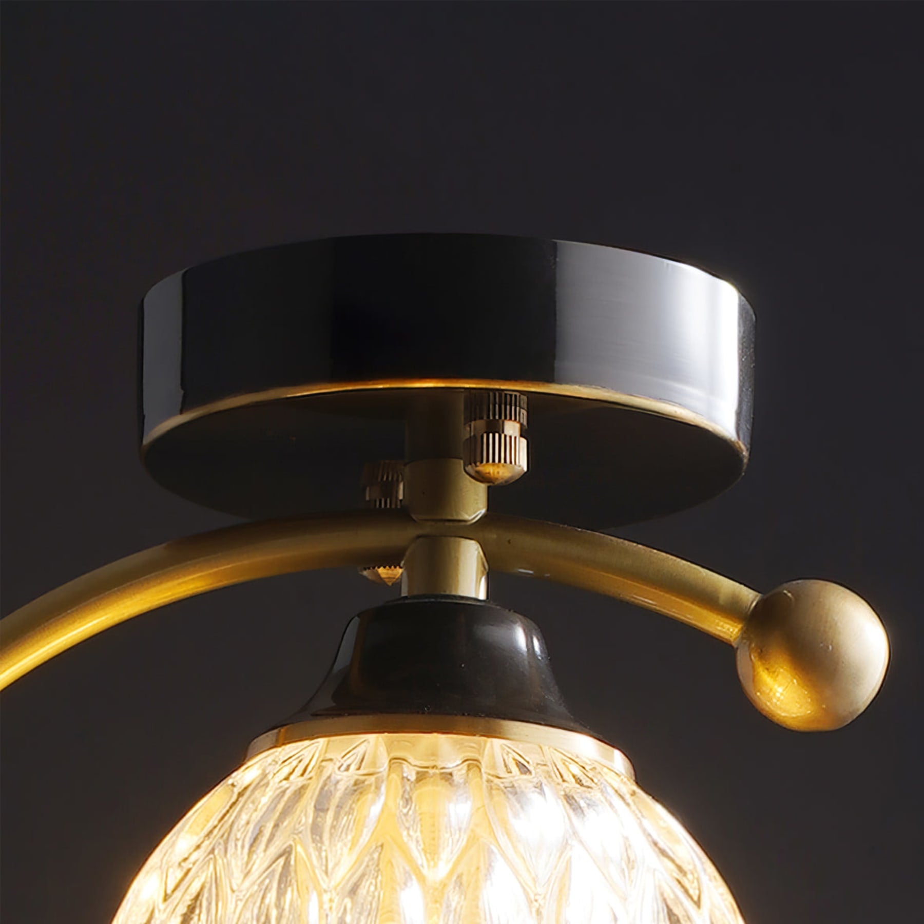 Contemporary Solid Brass Flush Mount Ceiling Light — Ashbury Home & Living