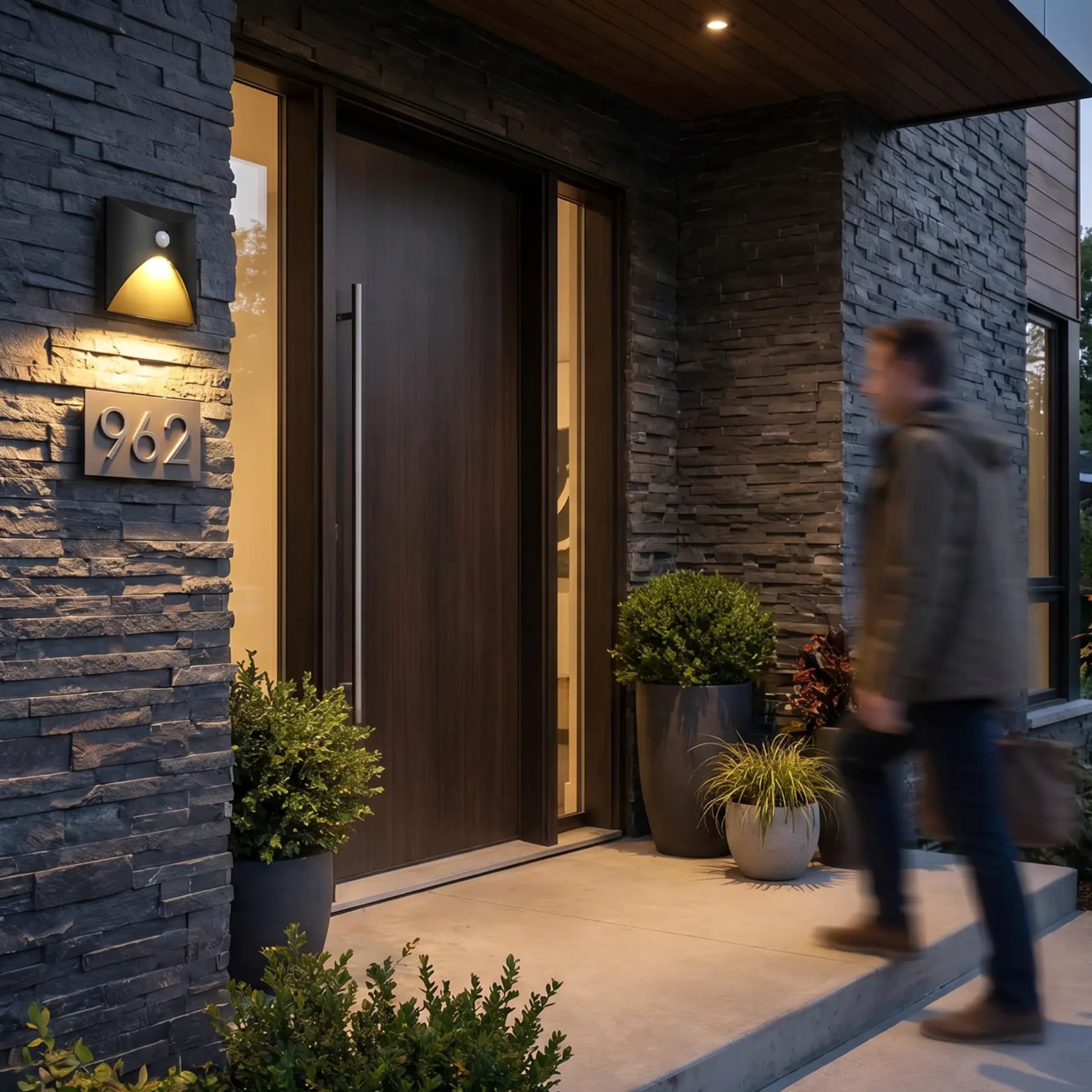 Contemporary Matte Metal Wall Light With Motion Sensor Option for Hallways — Ashbury Home & Living