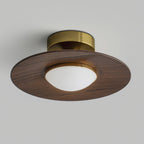 Modern Wood-Effect Round Flush Mount Ceiling Light With Integrated LED — Ashbury Home & Living
