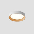 Scandinavian Wood Flush Mount Ceiling Light for Living Room in White Oak & White — Ashbury Home & Living