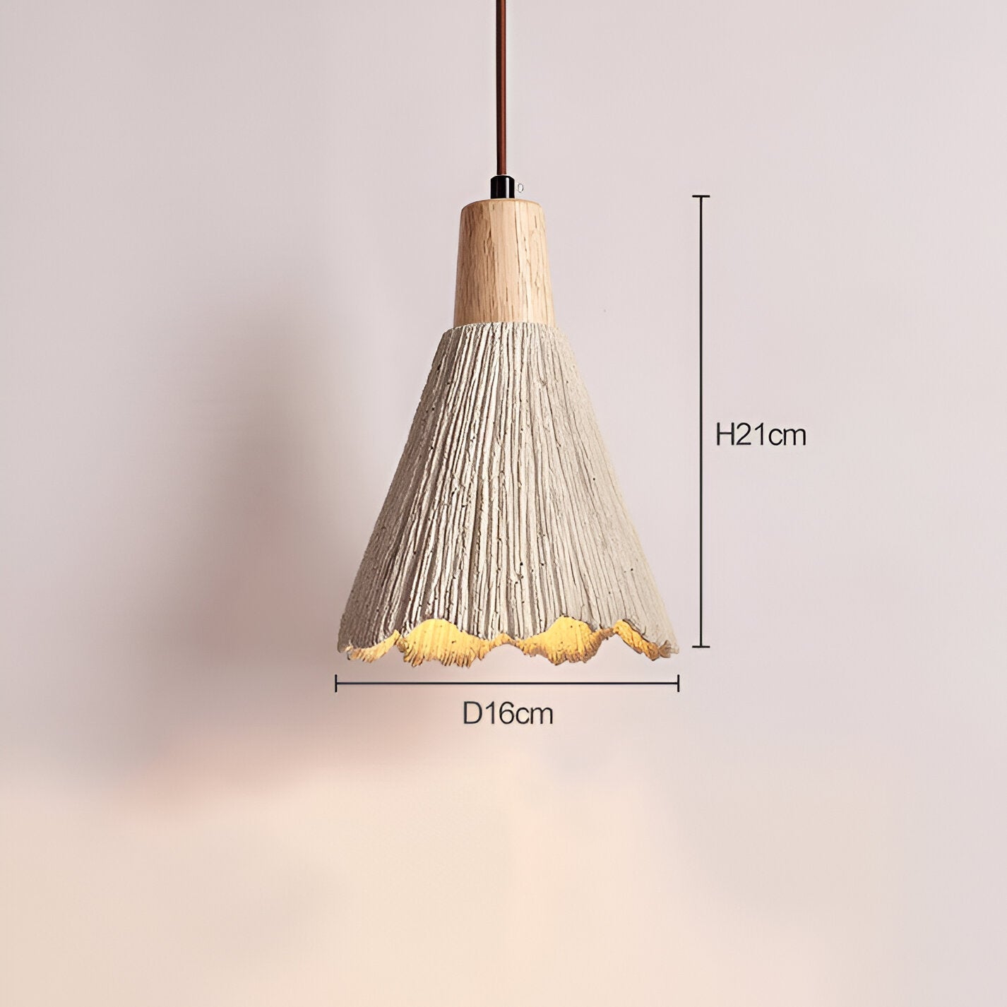 Cream Wabi-Sabi Cement Pendant Light With E27 LED Light