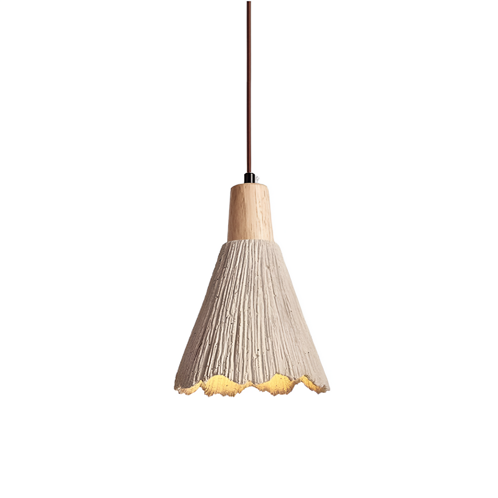 Cream Wabi-Sabi Cement Pendant Light With E27 LED Light