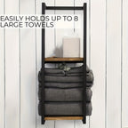Wall Mounted Towel Rack Tiered Stainless Steel Towel Holder Space-Saving Bathroom Storage Shelf for Towels | Toiletries and Bathroom Decor