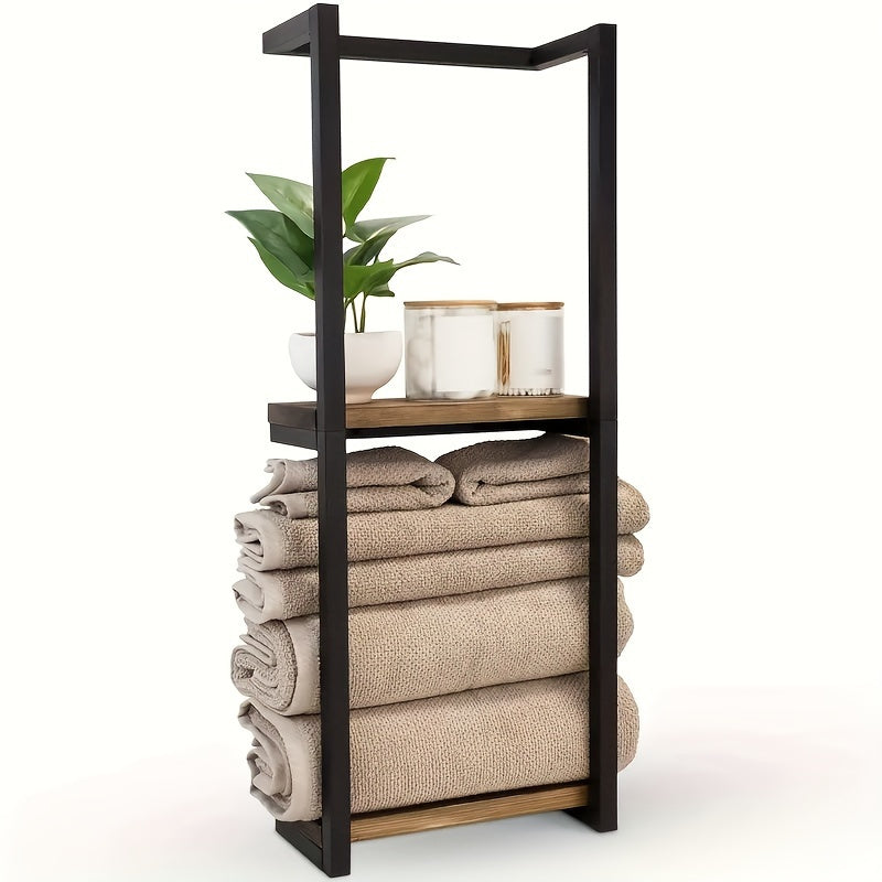Wall Mounted Towel Rack Tiered Stainless Steel Towel Holder Space-Saving Bathroom Storage Shelf for Towels | Toiletries and Bathroom Decor