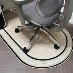 Office Chair Mat Non-Slip Floor Protector Semi-Circular Desk Rug Polyester Fleece Chair Mat for Hard Floors in Home Office | Study and Gaming Room