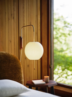 Ribbed Oval Wall Sconce With Pull Chain And Curved Arm