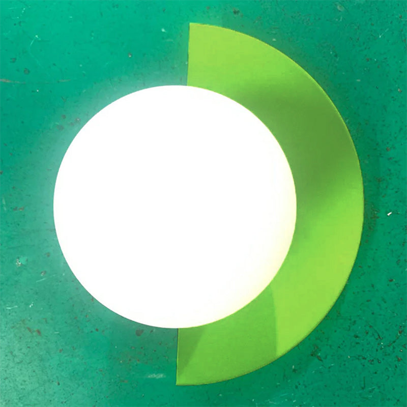 Modern Metal Wall Light With Selectable LED Glow in Green — Ashbury Home & Living