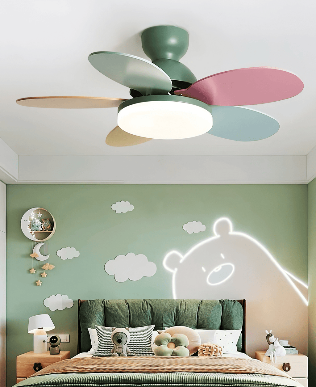 Petal Blade Ceiling Fan With Light Ceiling Light
