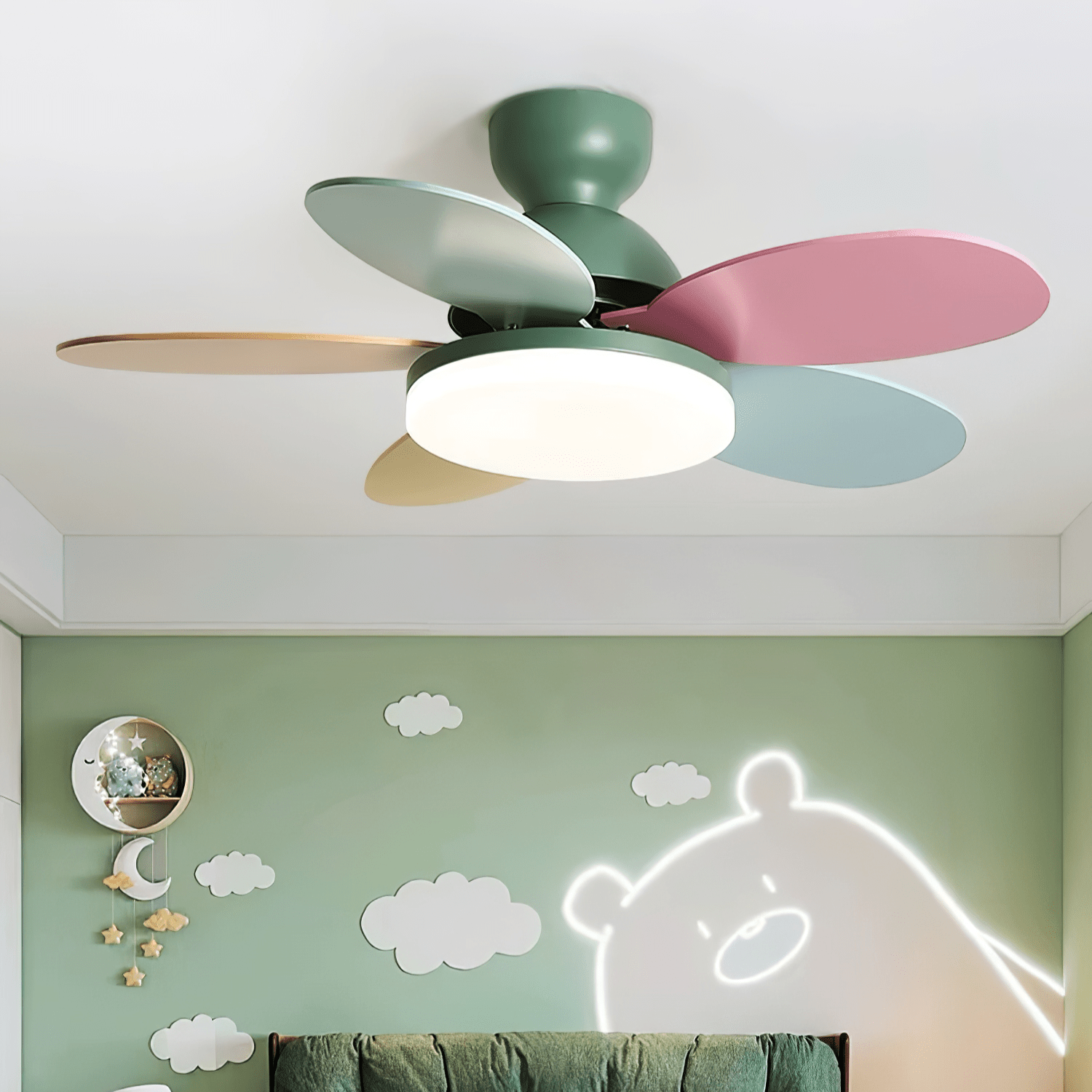 Petal Blade Ceiling Fan With Light Ceiling Light