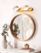 Travertine Duo 2-Light Wall Light With Wood Backplate