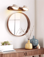 Travertine Duo 2-Light Wall Light With Wood Backplate
