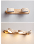 Travertine Duo 2-Light Wall Light With Wood Backplate