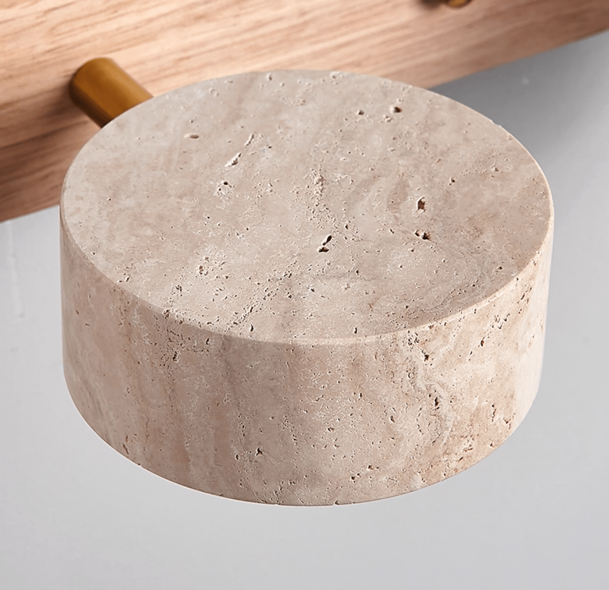 Travertine Duo 2-Light Wall Light With Wood Backplate