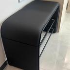 Faux Leather Shoe Bench with Storage Shelf Carbon Steel Entryway Bench Upholstered Hallway Seat with Side Pocket for Entryway and Bedroom