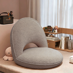 Foldable Floor Chair with Adjustable Backrest Padded Corduroy or Sherpa Fabric Armless Lazy Seat Carbon Steel Frame for Living Room and Bedroom