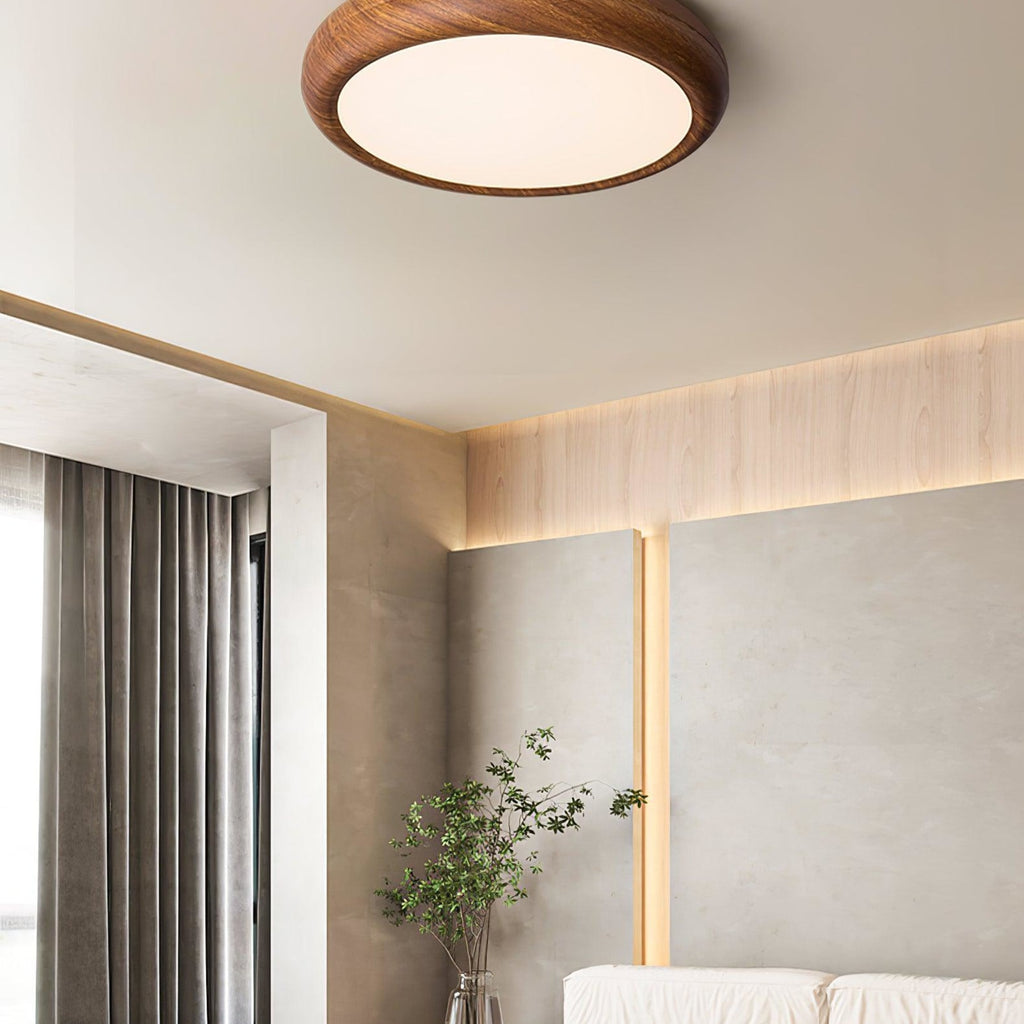 Scandinavian Wood Flush Mount Ceiling Light for Living Room — Ashbury Home & Living