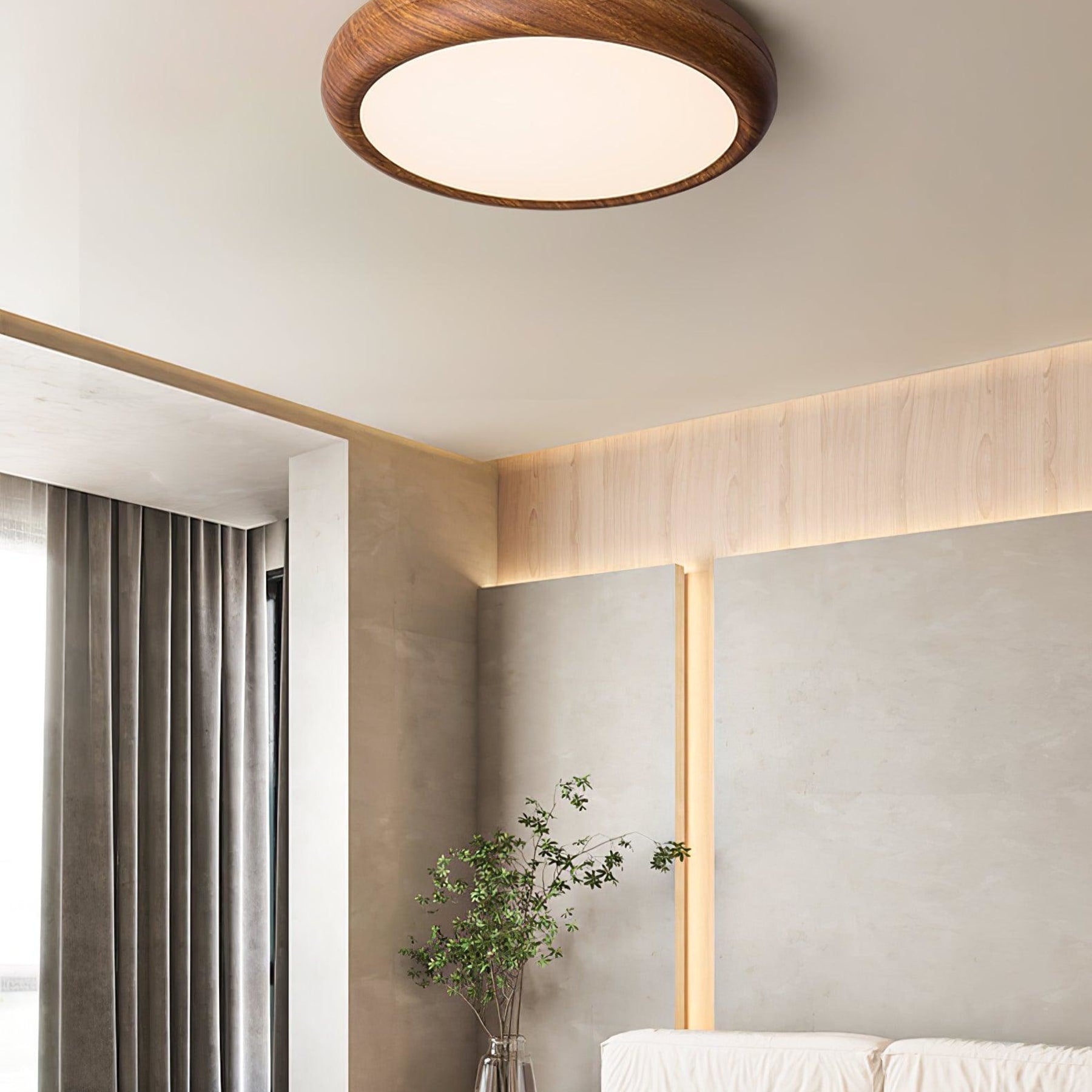 Scandinavian Wood Flush Mount Ceiling Light for Living Room — Ashbury Home & Living