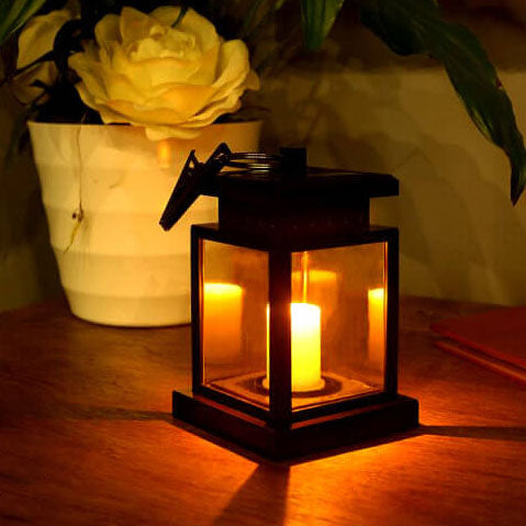 Solar Candle Lantern LED Outdoor Hanging Light Flameless Candle Lamp with Clip Hook Waterproof Solar Garden Lantern for Patio | Tree and Table